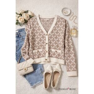 NWT Indigo Rose Tennis Cardigan Sweater XL